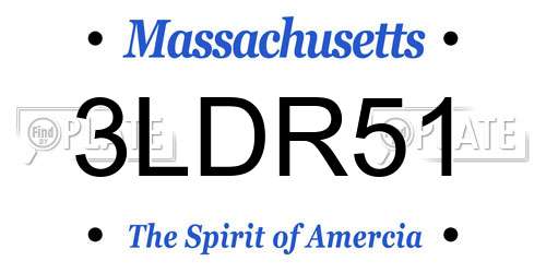 3LDR51 Massachusetts License Plate