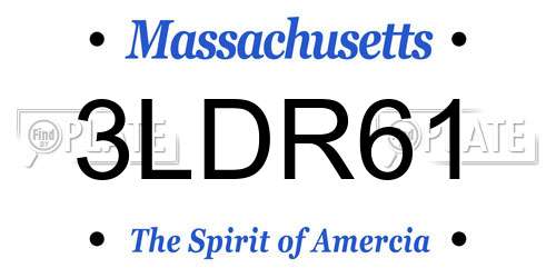 3LDR61 Massachusetts License Plate