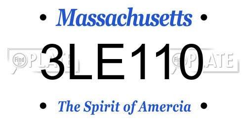 3LE110 Massachusetts License Plate