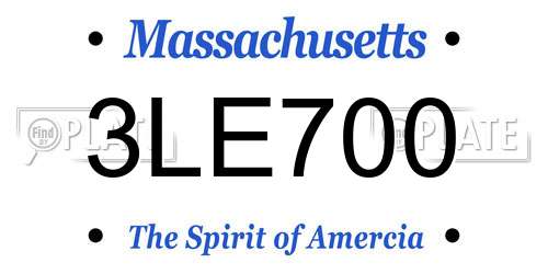 3LE700 Massachusetts License Plate