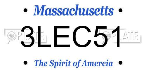3LEC51 Massachusetts License Plate