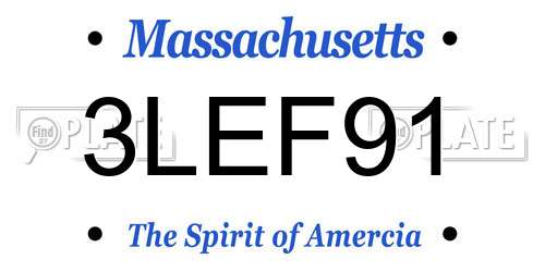 3LEF91 Massachusetts License Plate
