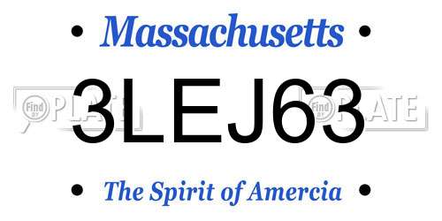 3LEJ63 Massachusetts License Plate