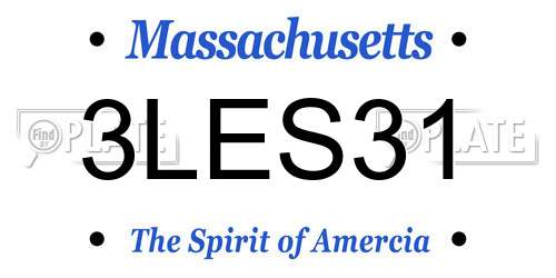 3LES31 Massachusetts License Plate