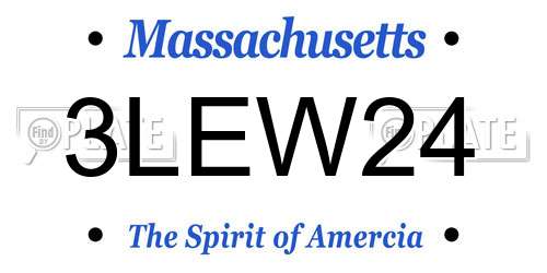3LEW24 Massachusetts License Plate