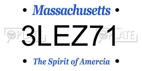 3LEZ71 Massachusetts License Plate