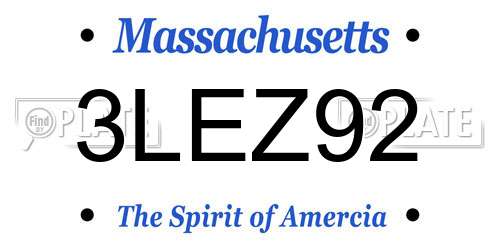 3LEZ92 Massachusetts License Plate