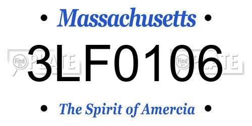 3LF0106 Massachusetts License Plate