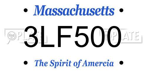 3LF500 Massachusetts License Plate