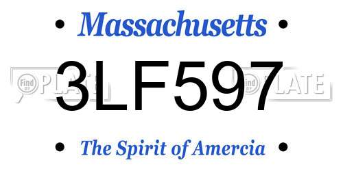 3LF597 Massachusetts License Plate