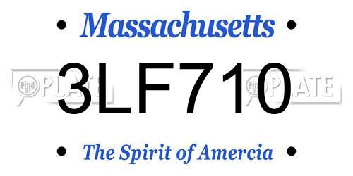 3LF710 Massachusetts License Plate