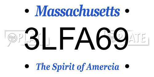 3LFA69 Massachusetts License Plate