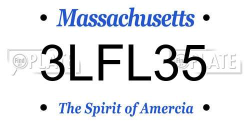 3LFL35 Massachusetts License Plate