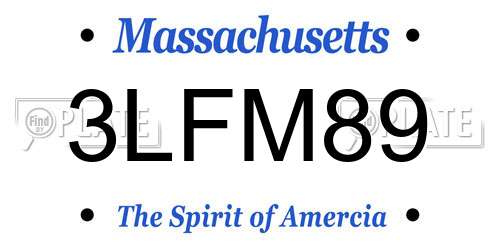 3LFM89 Massachusetts License Plate