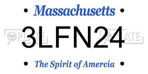3LFN24 Massachusetts License Plate