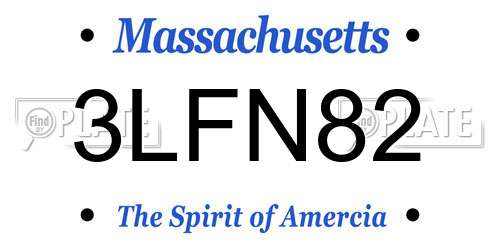 3LFN82 Massachusetts License Plate