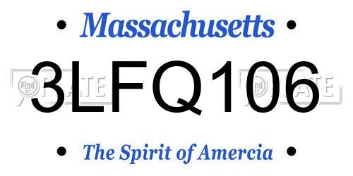 3LFQ106 Massachusetts License Plate