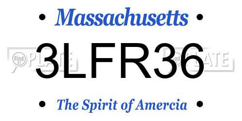 3LFR36 Massachusetts License Plate