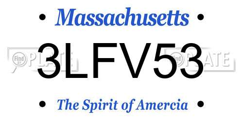 3LFV53 Massachusetts License Plate