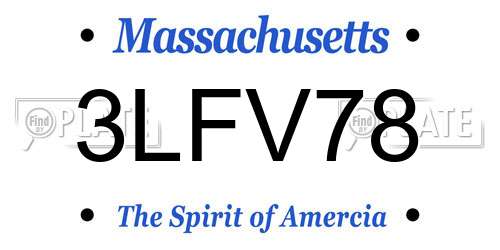 3LFV78 Massachusetts License Plate