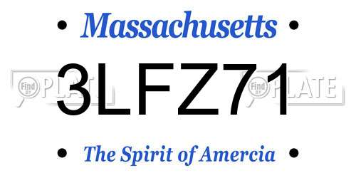 3LFZ71 Massachusetts License Plate