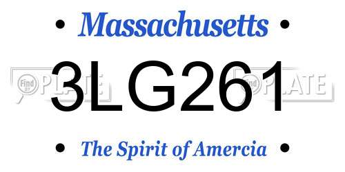 3LG261 Massachusetts License Plate