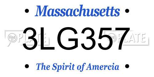3LG357 Massachusetts License Plate