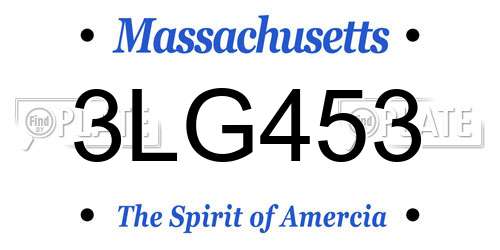 3LG453 Massachusetts License Plate