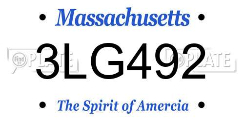3LG492 Massachusetts License Plate