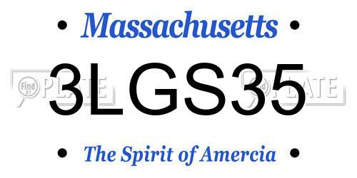 3LGS35 Massachusetts License Plate