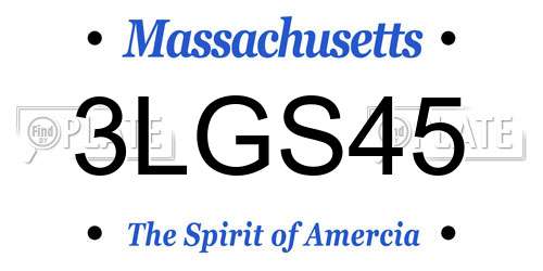 3LGS45 Massachusetts License Plate