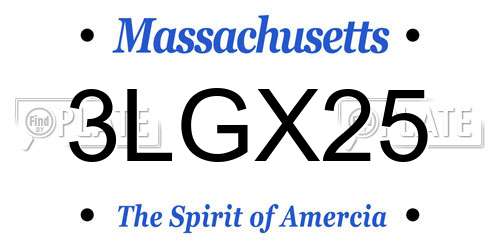 3LGX25 Massachusetts License Plate