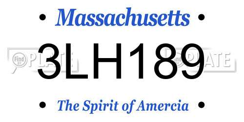 3LH189 Massachusetts License Plate