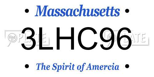 3LHC96 Massachusetts License Plate