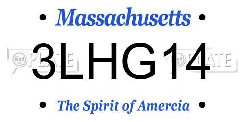 3LHG14 Massachusetts License Plate