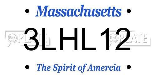 3LHL12 Massachusetts License Plate