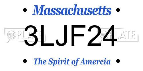 3LJF24 Massachusetts License Plate