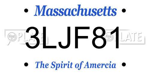3LJF81 Massachusetts License Plate