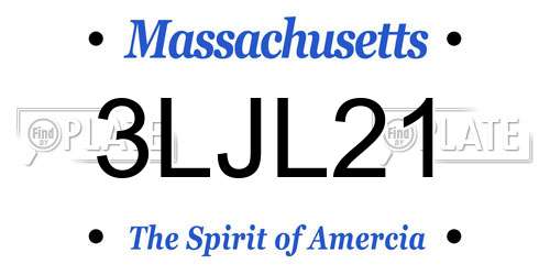 3LJL21 Massachusetts License Plate