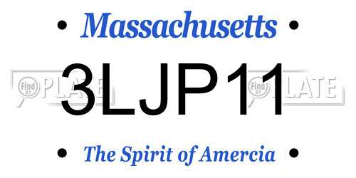 3LJP11 Massachusetts License Plate