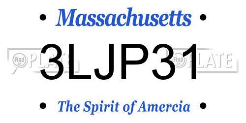 3LJP31 Massachusetts License Plate
