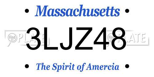 3LJZ48 Massachusetts License Plate