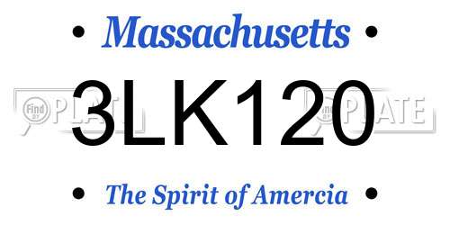 3LK120 Massachusetts License Plate