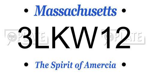 3LKW12 Massachusetts License Plate