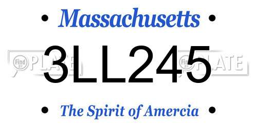 3LL245 Massachusetts License Plate
