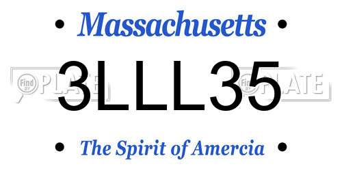 3LLL35 Massachusetts License Plate