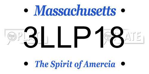 3LLP18 Massachusetts License Plate