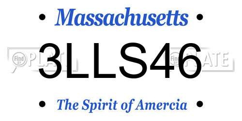 3LLS46 Massachusetts License Plate
