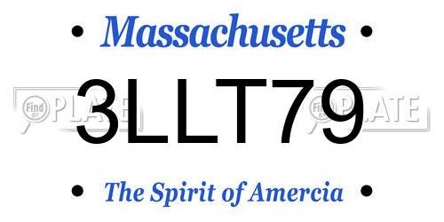 3LLT79 Massachusetts License Plate