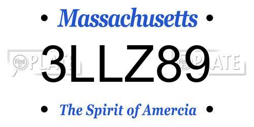 3LLZ89 Massachusetts License Plate
